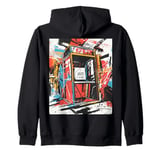 Vibrant Retro Arcade Machine Nostalgia Zip Hoodie