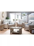 Desser Clifton Rattan Athena Check 4-Seater Lounge Set, Grey