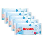 Huggies Pure, Baby Wipes, 5 Packs (280 Wipes Total) - 99 Percent Pure Water