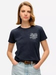 Superdry Lo-fi Outdoor Fitted T-Shirt, Deep Indigo Navy