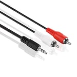 Audio Cable 2 x RCA to 3.5 MM Audio Jack Cable 1.5 M