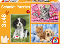 My Favourite Pet Babies: Schmidt childrens Jigsaw Puzzles:3x 48 p'ces age 4 plus