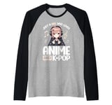 Just a Girl Who Loves Anime and K-Pop Anime Merch Japanese Raglan Baseball Tee