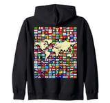 252 Flags,World Flags,World map with flags. Zip Hoodie