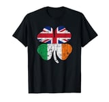 Irish British Flag Ireland England UK Shamrock St Patricks T-Shirt