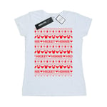 Disney Dam/Kvinnor Mickey Och Minnie Jul Fair Isle Bomull T-shirt White S