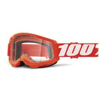 100% Unknown Strata 2 50027-00005 Lunettes de protection pour motocross et VTT Orange Verres transparents Taille unique