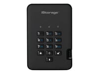 iStorage diskAshur² - Disque dur - chiffré - 3 To - externe (portable) - USB 3.1 Gen 1 - 5400 tours/min - mémoire tampon : 8 Mo - AES 256 bits, FIPS 197 - noir fantôme - Conformité TAA