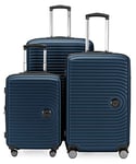 HAUPTSTADTKOFFER Mitte - Set of 3 Suitcases - Hand Luggage Suitcase 55 cm, Medium Suitcase 68 cm + Large Travel Suitcase 77 cm, Hard Shell ABS, TSA, Dark Blue