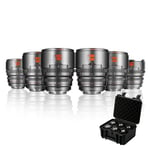 7artisans Objectif cinéma Professionnel T2.1 10mm/16mm/25mm/35mm/50mm/85mm, Cadre S35 Compatible avec Monture Canon RF-S pour Red Komodo/Komodo X/Canon C70/R7/R50/R10 (Gris Titane)