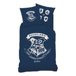 Parure housse de couette enfant en coton 57 fils HARRY POTTER bleu nuit 140x200 cm