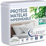 Protege Matelas 90x190 Fibre de Bambou Oeko-Tex, Alese 100% Imperméable, Protection Matelas Drap House Bonnet 30cm Ultra Douce Couvre Matelas Anti Acarien Punaise de lit -Qualité Hôtellerie-