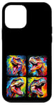 Coque pour iPhone 12 mini Dinosaure T Rex Pop Art Dessin Coloré Peinture