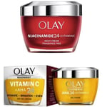 Olay SET OF NIACINAMIDE24 NIGHT & Vitamin C + AHA24 Day Gel Face Cream 50ML