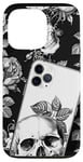 Coque pour iPhone 13 Pro Étui de téléphone crâne et roses | Motif accessoire fille gothique