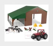 1:32 BRITAINS Case-Ih Optum 305 Tractor With Animals And Farm Building LC47019