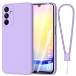 Fyriswho Coque Compatible pour Samsung Galaxy A25 5G + 1 Pièces Verre Trempé, Souple Silicone Mince Étui Protection Anti-Rayures Housse pour Samsung Galaxy A25 5G (6.5") - Violet