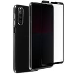 Sony Xperia 10 IV Flexible Silicone Gel Case Screen Protector 9H Black