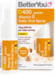 BetterYou D400 Junior Vitamin D Daily Oral Spray | 3 Years 15 ml (Pack of 1)