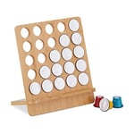 Relaxdays Coffee Pod Holder, Compatible with Nespresso, Stand for 25 Capsules, Bamboo, HWD: 24.5 x 22 x 13 cm, Natural