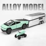 1:32 Cybertruck Model Y Perävaunu Autoseos Diecasts & Leluajoneuvot Metallilelu Automalli Ääni ja valo Kokoelma Lasten Lelu