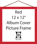 Hanging Handmade Red Wooden Picture/Photo Frame - 12x12" - Album Cover by Beh...