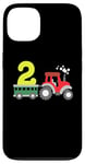 Coque pour iPhone 13 Tracteur agricole 2ème anniversaire 2 ans pour tout-petits garçons enfants