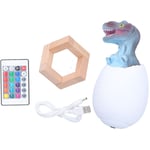 Jeffergarden - Touch Pat capteur veilleuse dinosaure forme d'oeuf lampe de chevet éclairage jouet usb charge (16 couleurs télécommande)