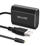 Adaptateur USB A vers Optique, Convertisseur Audio Unidirectionnel USB Type A vers SPDIF Toslink avec câble Optique pour Windows Linux PS4/PS5 Lenovo HP ASUS Dell PC Laptop Computer