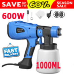 600W Electric HVLP Paint Sprayer Spray Gun For Fence Wall Furniture Car Paint UK