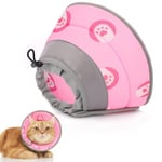 Supet Cat Cone Collar Soft to Stop Licking After Surgery, Adjustable Soft Cat Recovery Collar for Small Dogs, Puppies and Kittens (Pink, S)