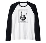 Tarot Card The Rocker Metal Band Halloween Skeleton Raglan Baseball Tee