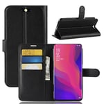 Oppo Find X      Pu Wallet Case    [Black]