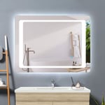 Acezanble - 120 x 70 cm miroir salle de bain avec anti-buée, miroir led horizantal ou vertical, interrupteur tactile