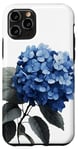 iPhone 11 Pro Blue Hydrangea Botanical Illustration Graphic Case