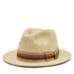 Hatt Brixton Roma Straw Fedora 11614 Brun