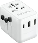 Universal Worldwide Travel Adapter with USB C & 2 USB Ports Dual 10A Fused