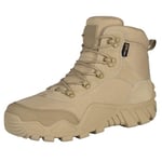 FREE SOLDIER Chaussures de Randonnée Hommes Bottes Militaires de Haut-Niveau Bottes Tactiques de Combat Mid High Chaussures à Lacets Tout Terrain Souliers(Sable Couleur,44EU)