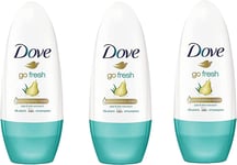 DOVE Go Fresh Pear & Aloe Vera Roll-On Deodorant Pack of 3 x 50 ml