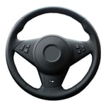 NUIOsdz Couvre-Volant de Voiture en Cuir Noir à Coudre à la Main, pour BMW E60 E63 E64 M5 2005 2007 2008 M6 2007