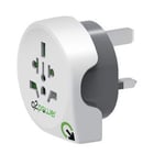 q2power - Adaptateur pour prise d'alimentation - BS 1363 (M) pour BS 1363, NEMA 5-15, SEV 1011, CEI 23-50, Europlug, AS/NZS 3112 (F) - CA 100-250 V - 13 A - blanc