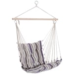 Outdoor Hammock Cushioned Chair Patio Swing Seat Wooden Garden