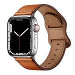 Bracelet en Cuir Compatible avec Apple Watch Band 45mm 41mm 44mm 40mm 38mm 42mm Bracelet de Remplacement en Cuir Véritable pour iWatch Series 7 6 SE 5 4 3 2 1