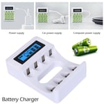 Intelligent Battery Charger 4 Slot For AA AAA NI-CD NI-MH Rechargeable Batteries