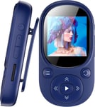 Lecteur MP3 Bluetooth Sport avec Clip, Mini Lecteur de Musique, écran Couleur TFT, Supporte jusqu'à 128GB de Carte SD, Radio FM, Podomètre