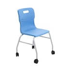 TC Office Classroom Desk Chair on Wheels, Sky Blue, 52 x 49.5 x 83 cm