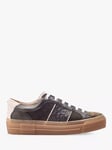 Moda in Pelle Amande Leather Lace Up Trainers, Khaki