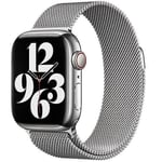 Apple silver rostfritt stål milanese loop för 38mm 40mm 41mm klockor