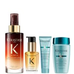 Kérastase Night and Day Nourish & Shine Bundle – Nutritive 8h Magic Night Serum 90ml, 30ml Elixir Hair Oil and Resistance Minis