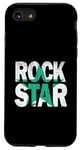 Coque pour iPhone SE (2020) / 7 / 8 Bleu sarcelle Aqua Rock Star Teal Aqua Graphic